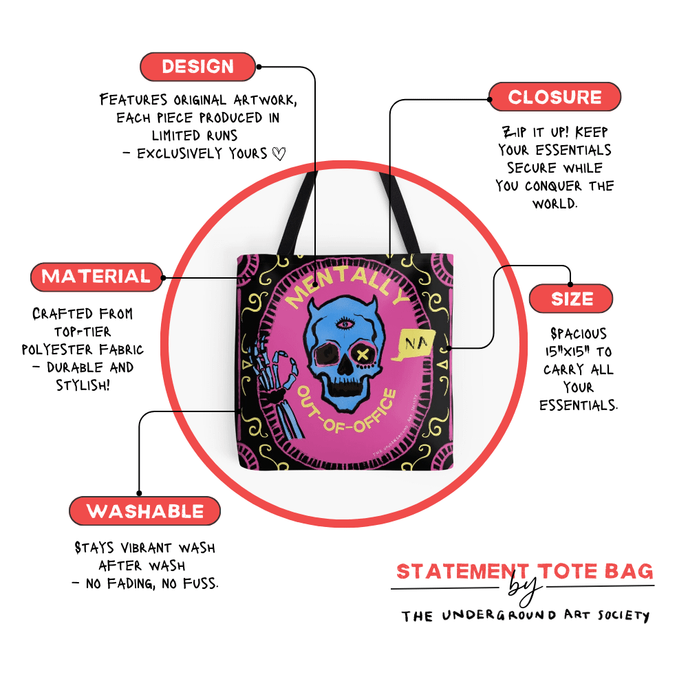 Statement Tote Bag | Mentally out-of-office - Image 3