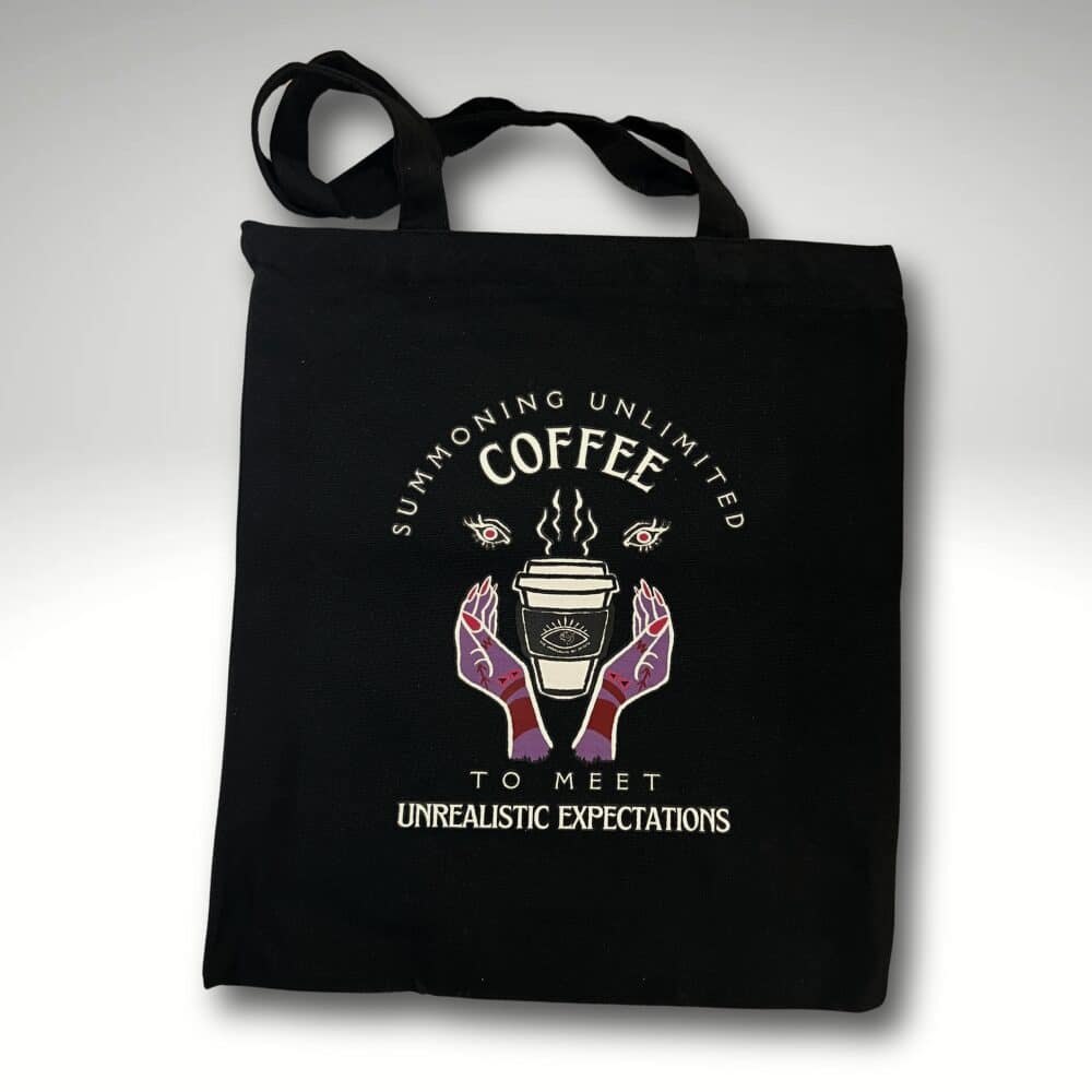 Black Canvas Tote Bag | Unlimited Coffee